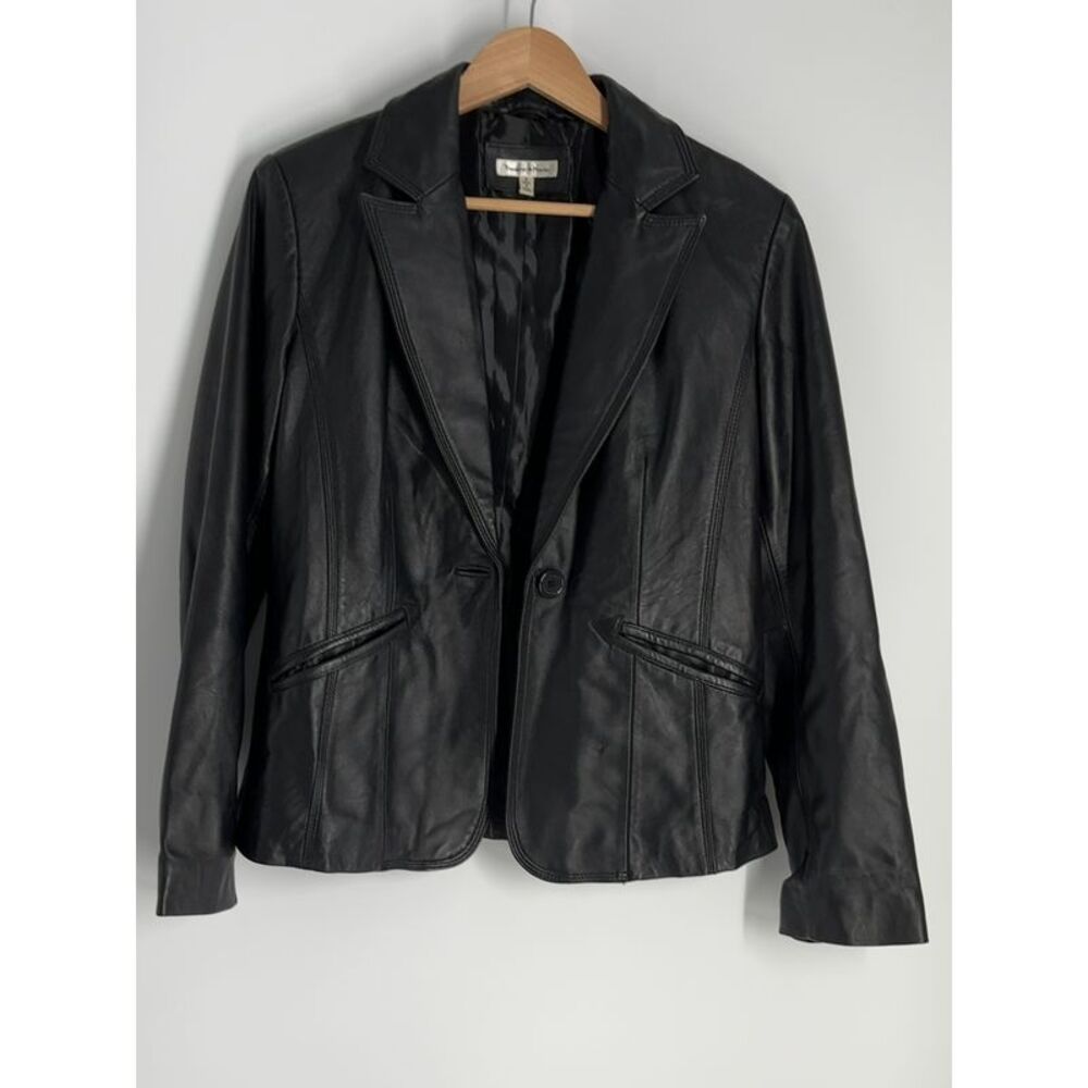 Yvonne Marie Leather Fitted Black Jacket